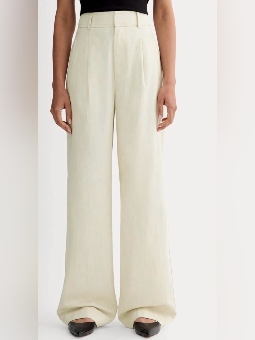 Everlane Wide-Leg Trousers in Ivory-Cream